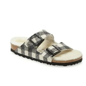 Birkenstock Plaid Shearling Arizona - Size 6.5